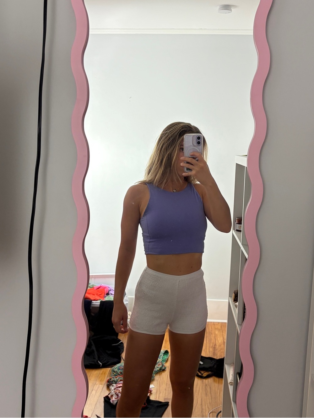 Zara Textured High Rise White Shorts Small